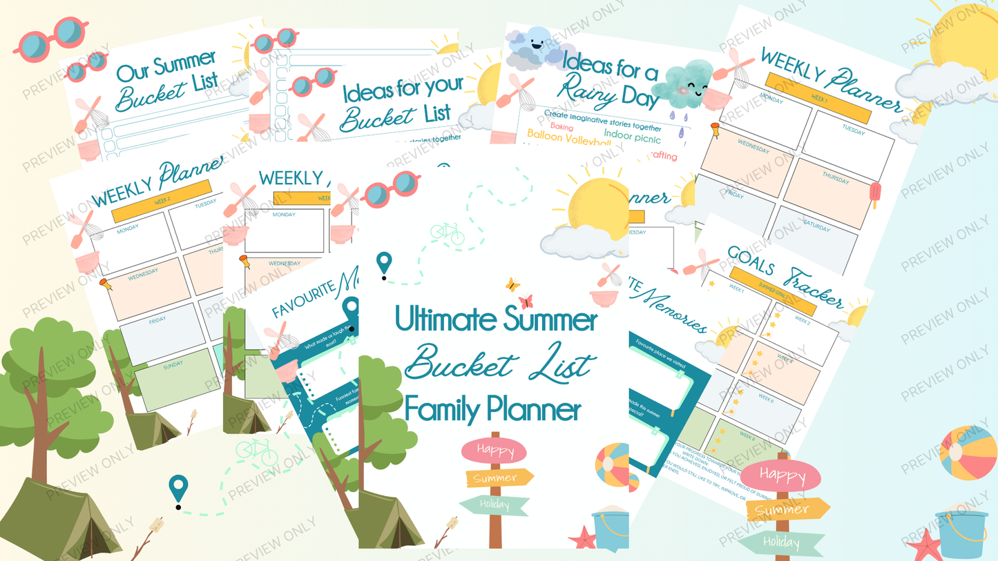 Ultimate Summer Bucket List Family Planner Printable