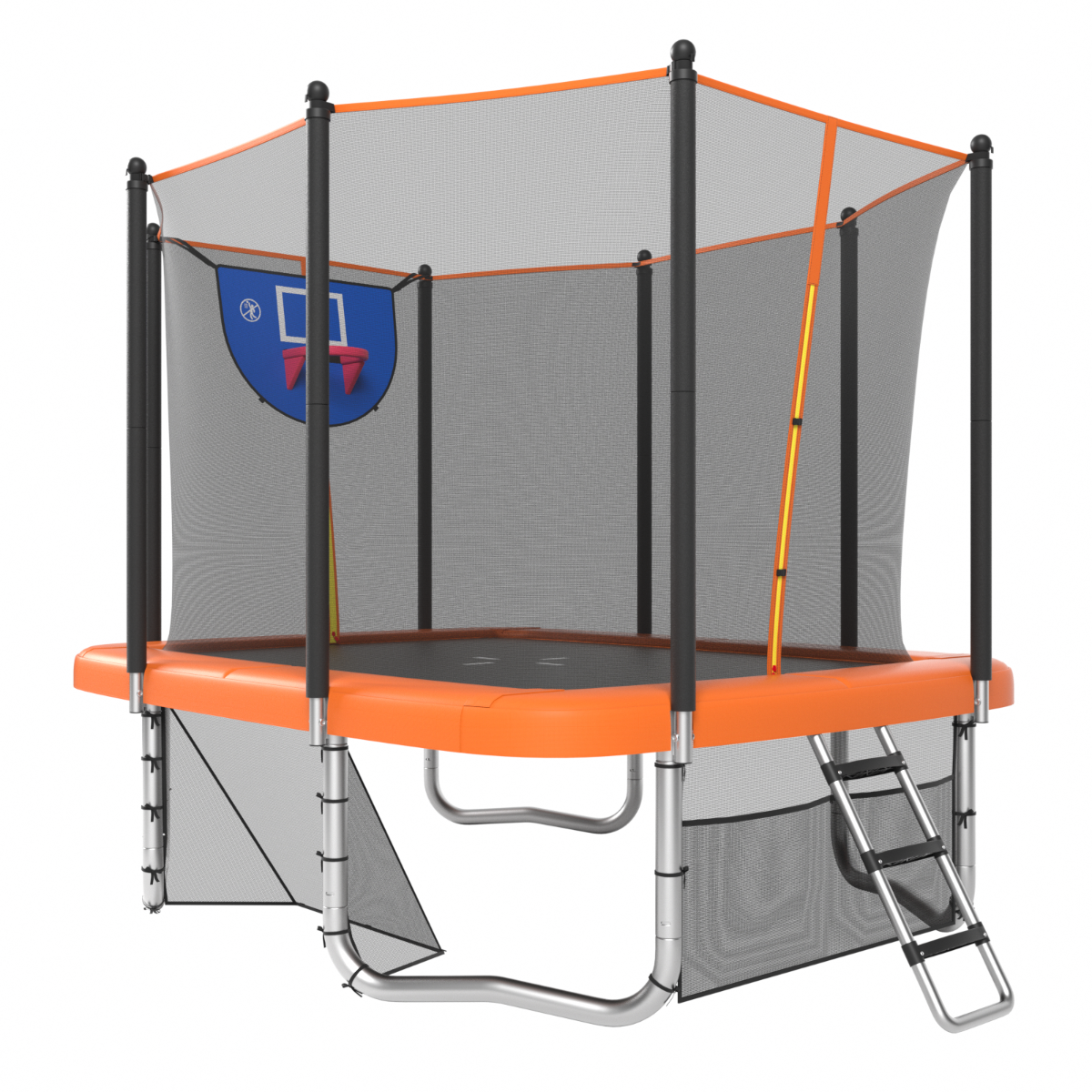 Rectangle Outdoor Trampoline 317 x 255 cm Backyard Trampoline-Blue
