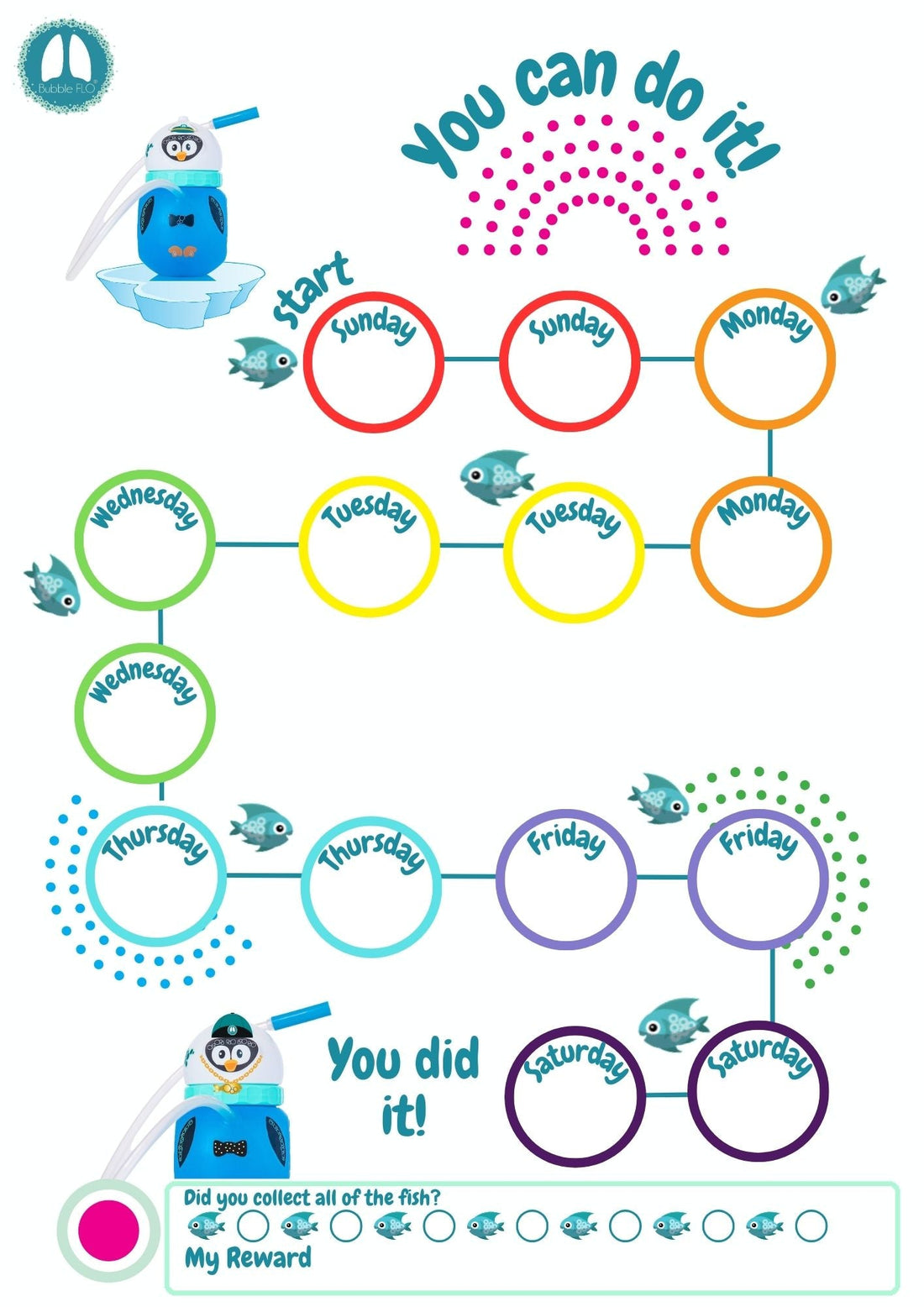 Reward Chart for Bubble FLO® PEP Sessions