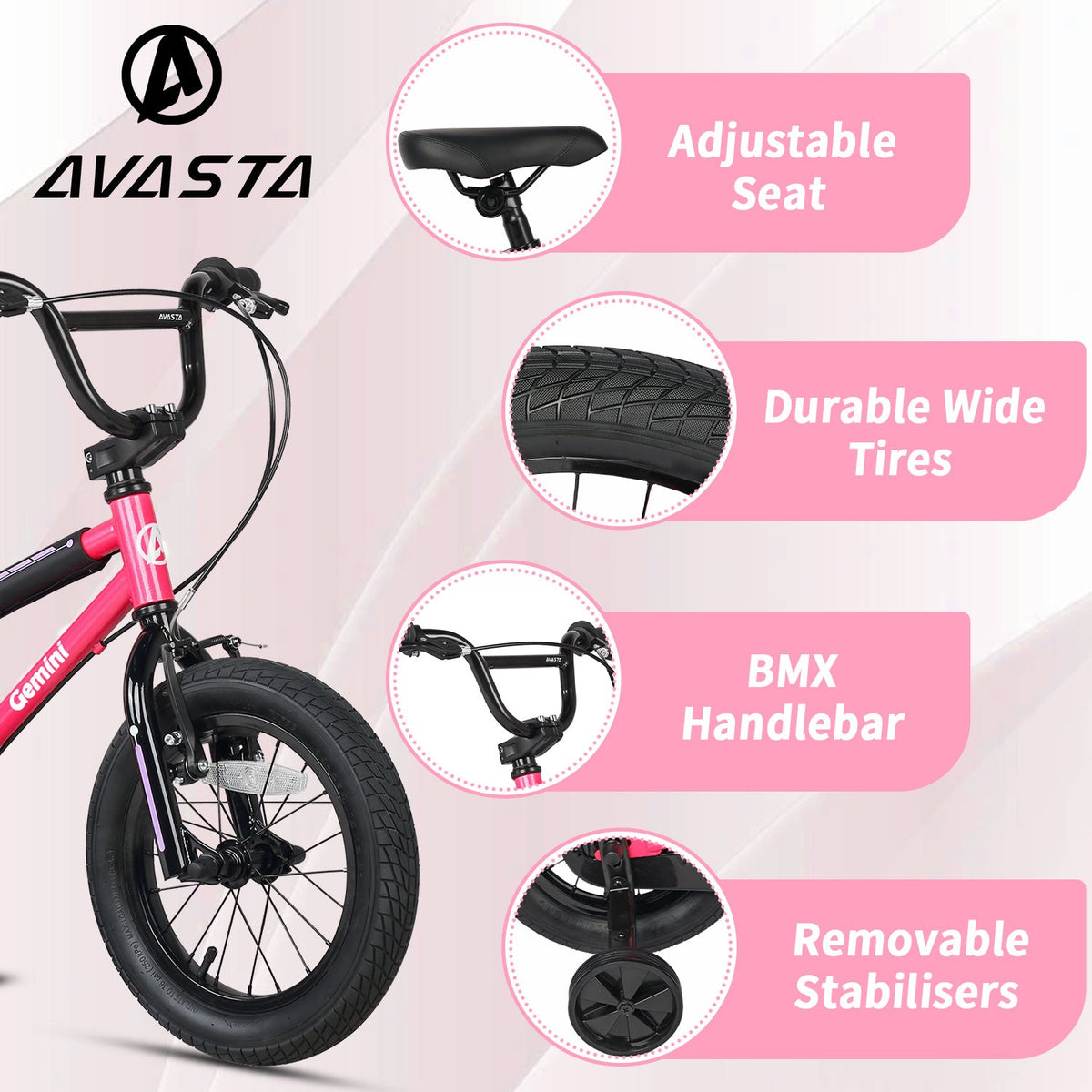 Glerc 16" BMX Style Kids Bike for 4 - 7 Years Old Kids - Gemini