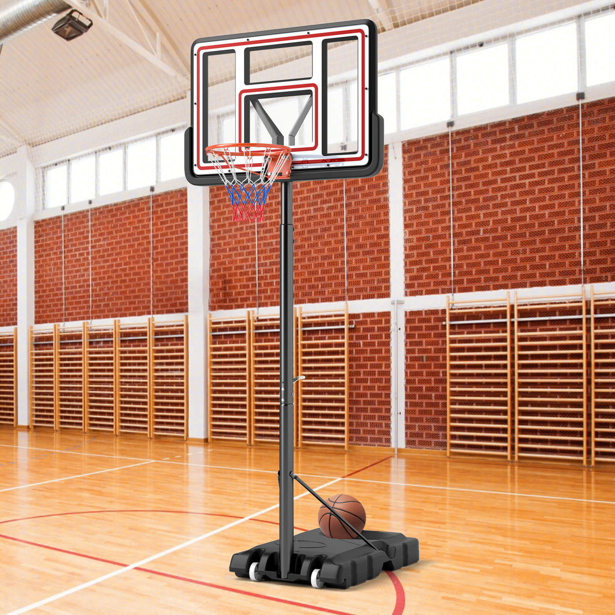 225-305cm Portable Basketball Hoop Adjustable Basketball Goal System