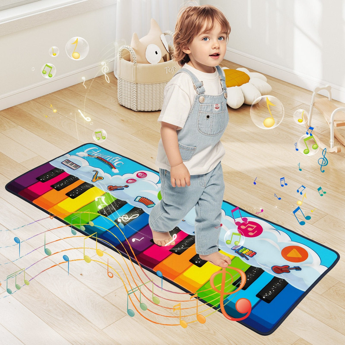 Floor Piano Dance Mat  with 8 Instrument Sounds and Built-in Music-M