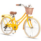 Glerc 24 Inch Beach Cruiser Hybrid Kids Bike (with Rear Rack) - Missy