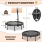 110 CM Mini Trampoline Bounce with Height Adjustable Handrail-Green